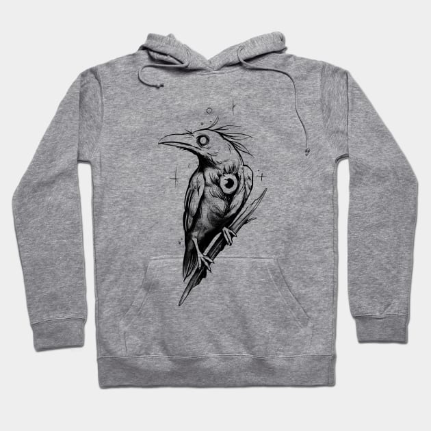 Pencil Tattoo Crow oen eyes Hoodie by kimi.ink.ink